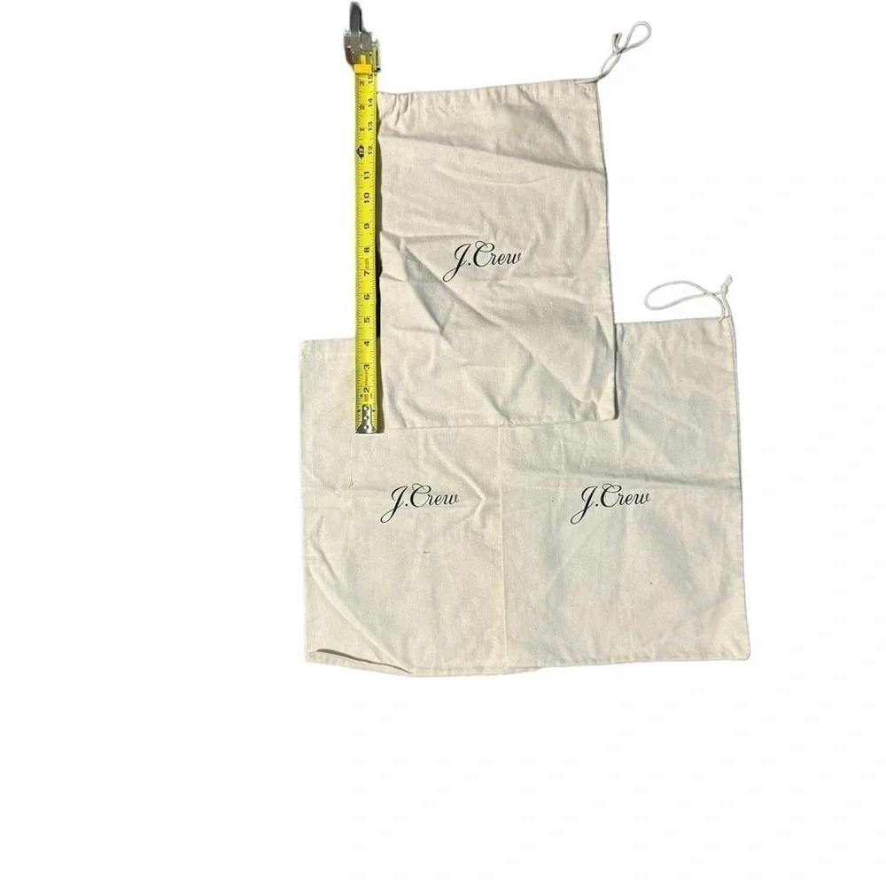 J.CREW LOT Of 3 Ivory Large Draw String Dust Bags 14 x 10 Shoes Travel